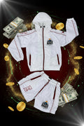 EZZZ Money Signature Windbreaker Short Set – White/Red