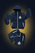 EZZZ Money Signature Windbreaker Short Set – Navy/White