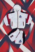 EZZZ Money Signature Windbreaker Short Set – White/Red/Navy