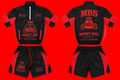 Money Bag Society Black/Red Windbreaker Short Set