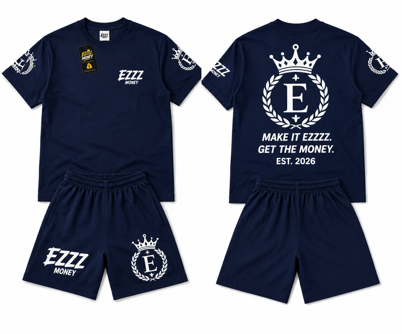 EZZZ Money Women’s Navy Blue Premium Short Set